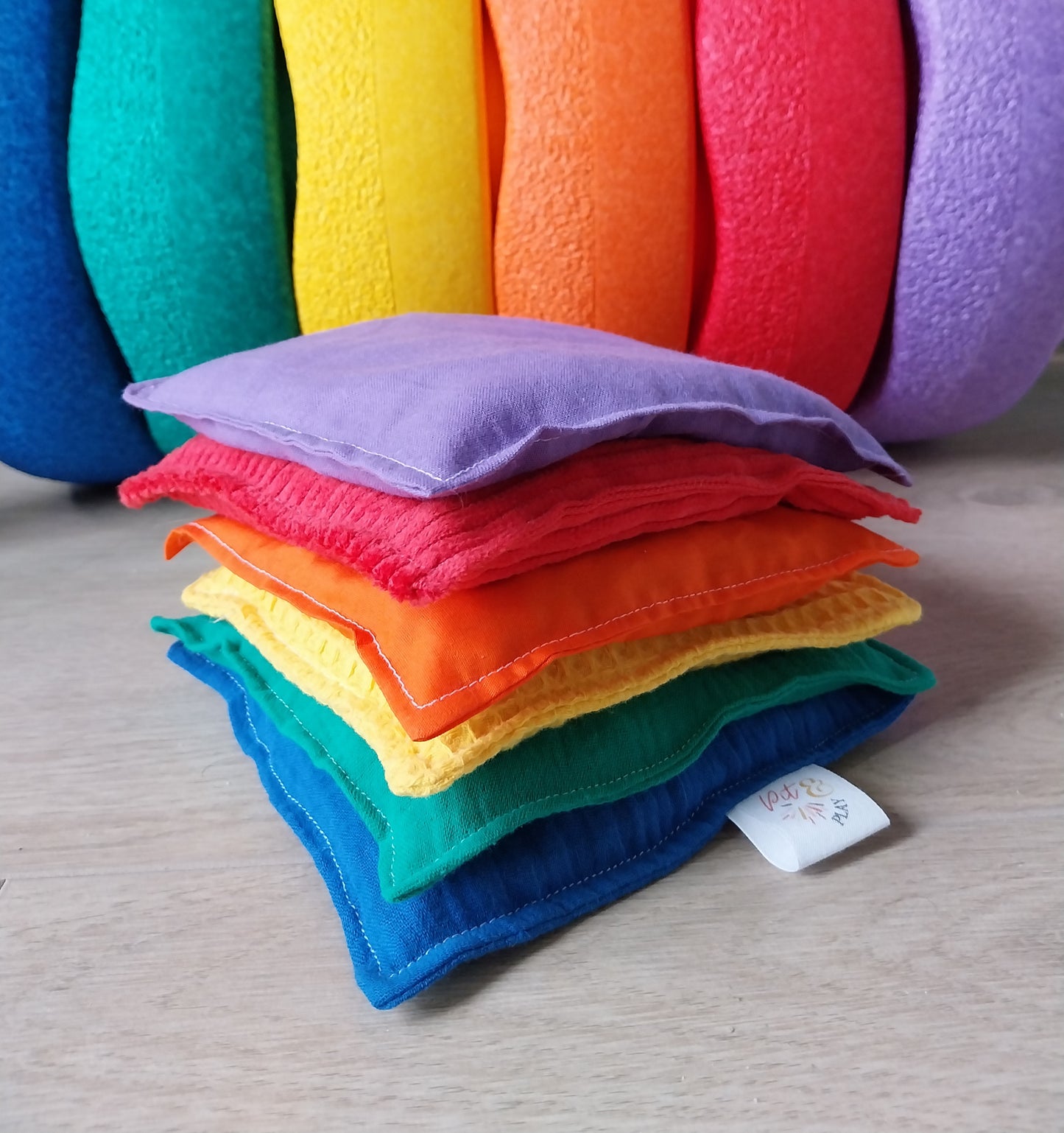 Regenboog sensorische Pittenzakjes - Stapelstein speelgoed