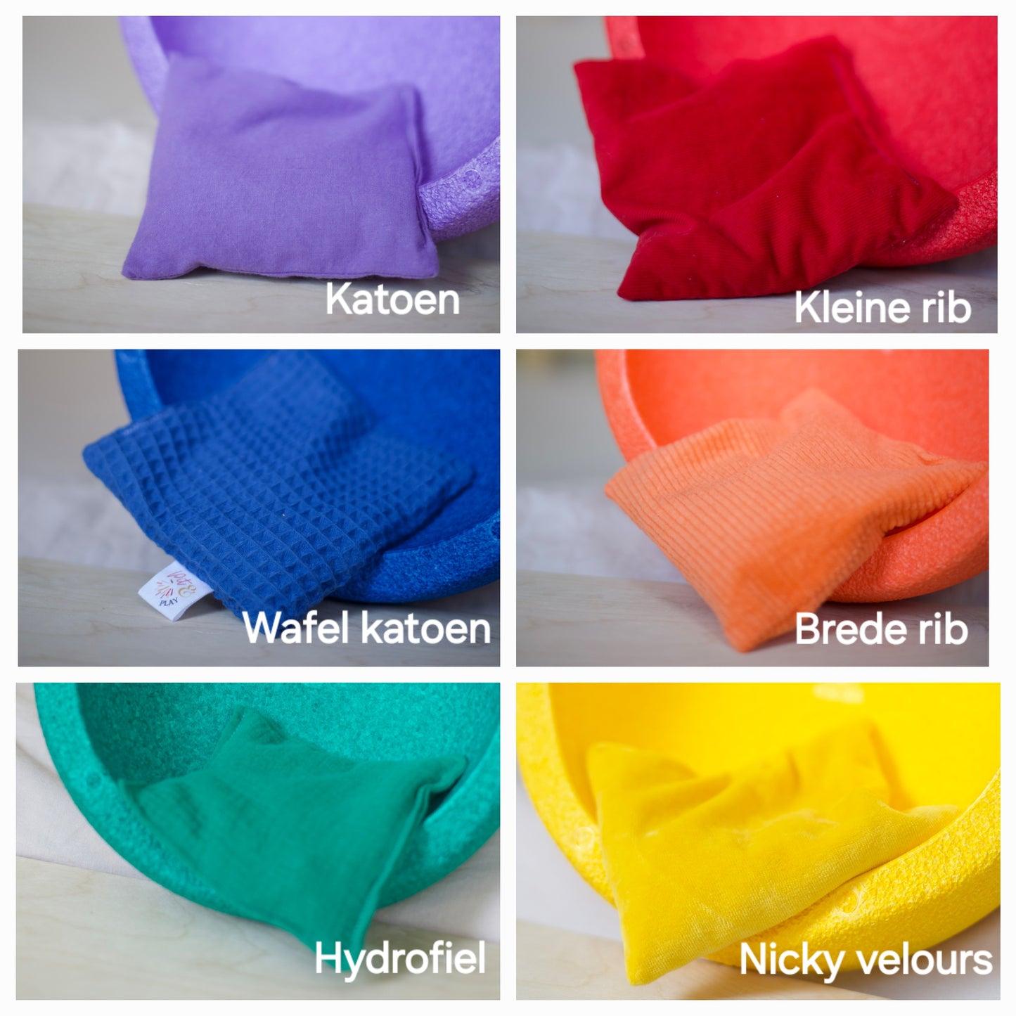 Pittenzakjes in Regenboog kleuren.