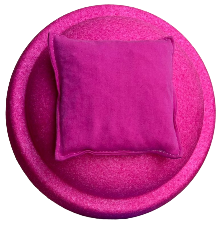 Fel roze pittenzakje Stapelstein