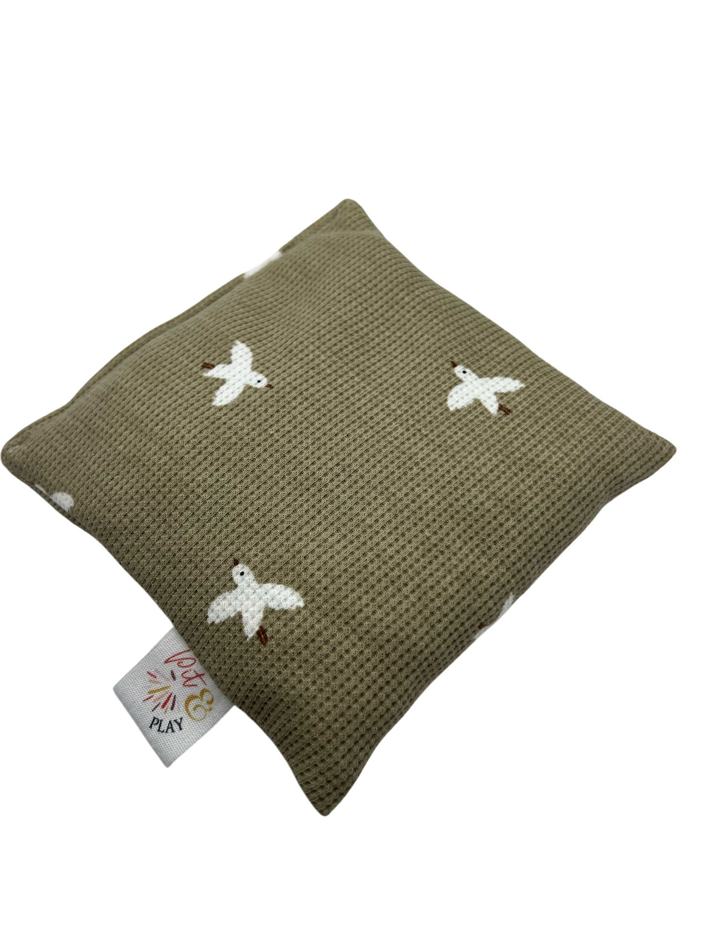 Beige vogel wafel pittenzakje