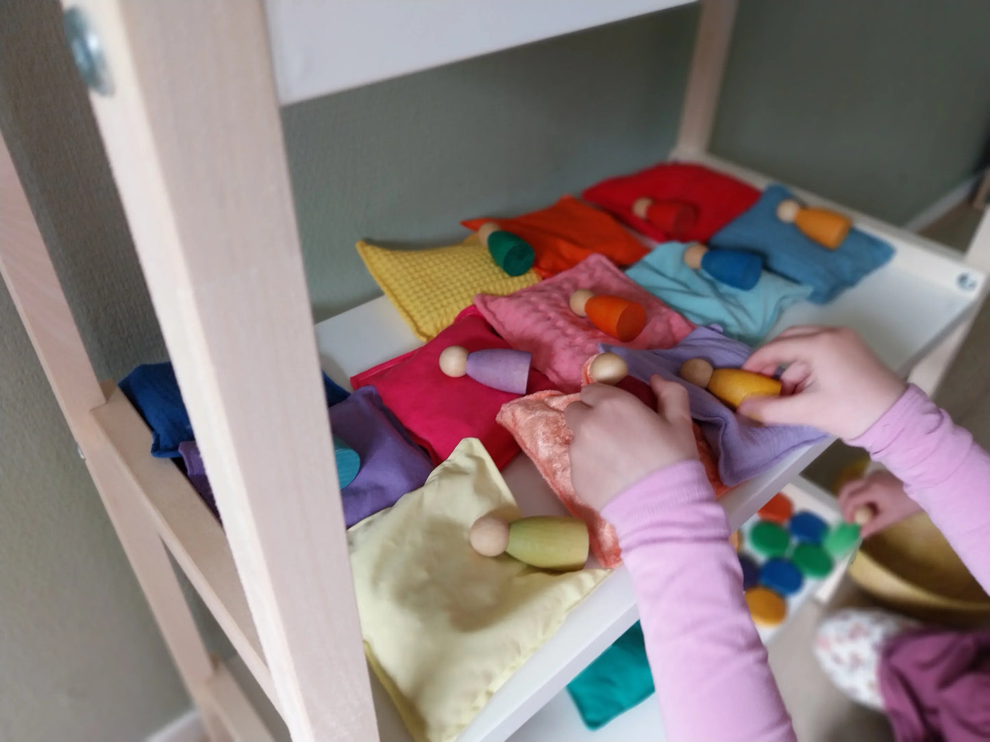 Pastel sensorische pittenzakjes - Stapelstein speelgoed - Pit and play