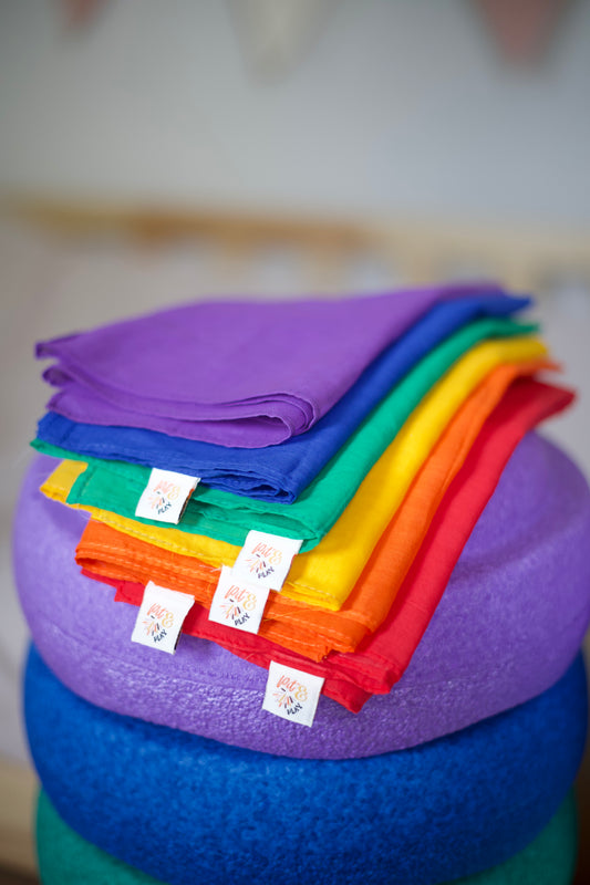 Speeldoeken regenboog set - Large - 6 stuks - Pit and play