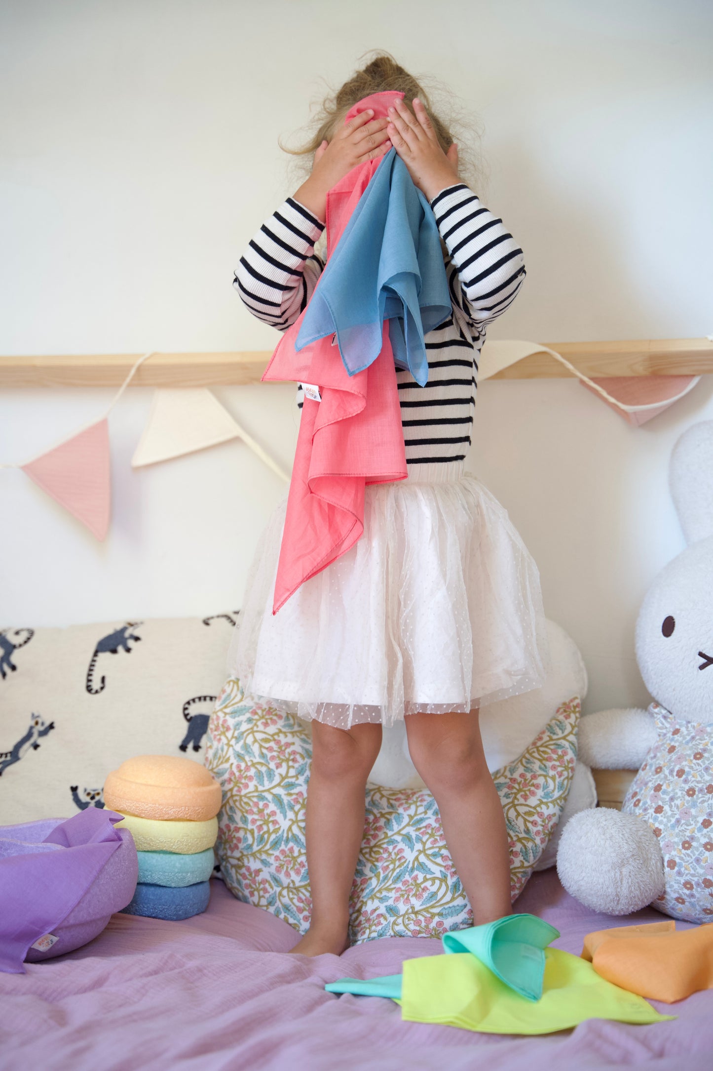 Speeldoek paars lila Pastel - Large 75x75cm - Playcotton - Pit and play