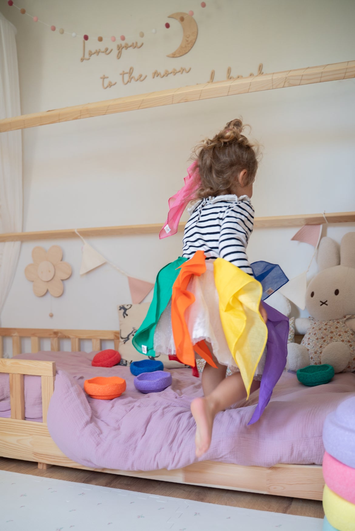 Speeldoeken regenboog set - Large - 6 stuks - Pit and play