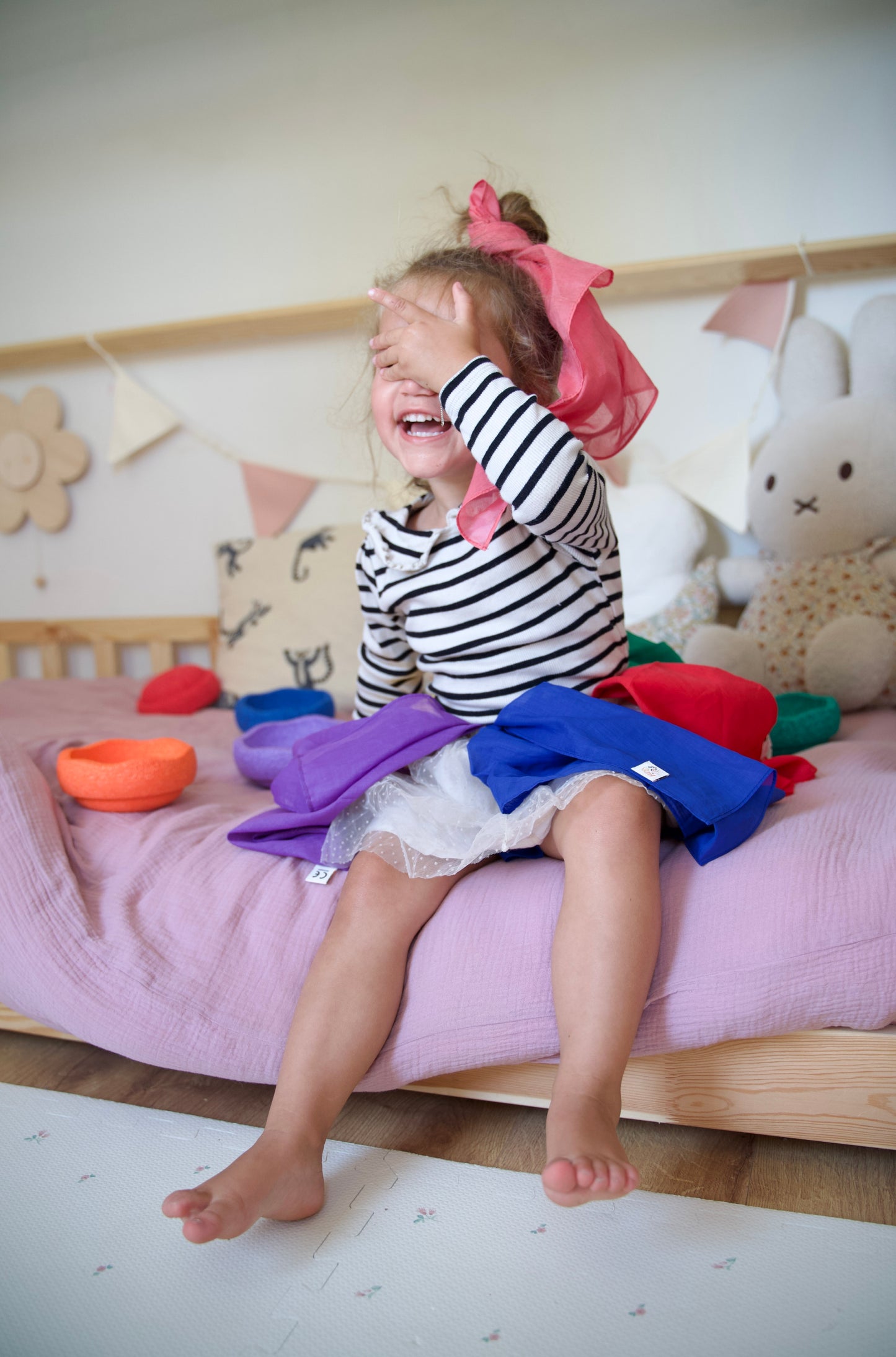 Speeldoeken regenboog set - Large - 6 stuks - Pit and play