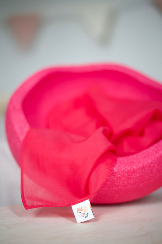 Speeldoek fel roze Fuschia - Medium 48x48cm - Playcotton - Pit and play