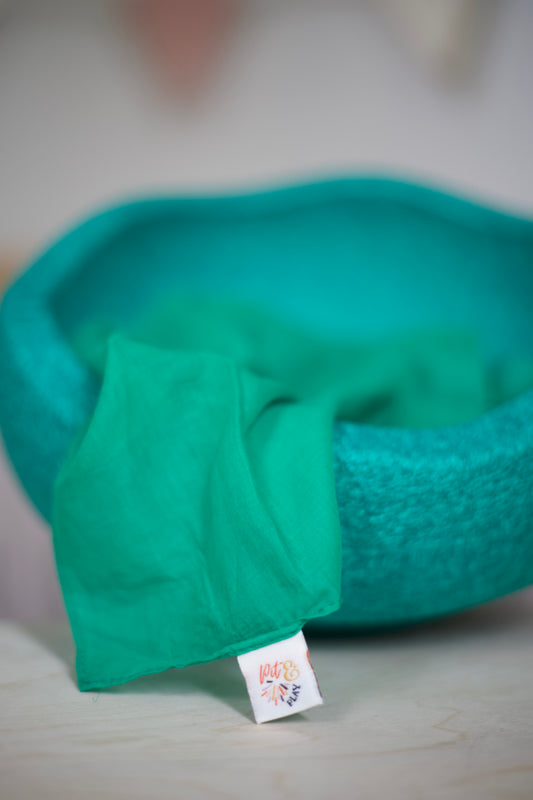 Speeldoek Groen Regenboog - Medium 48x48cm - Speelkatoen - Pit and play