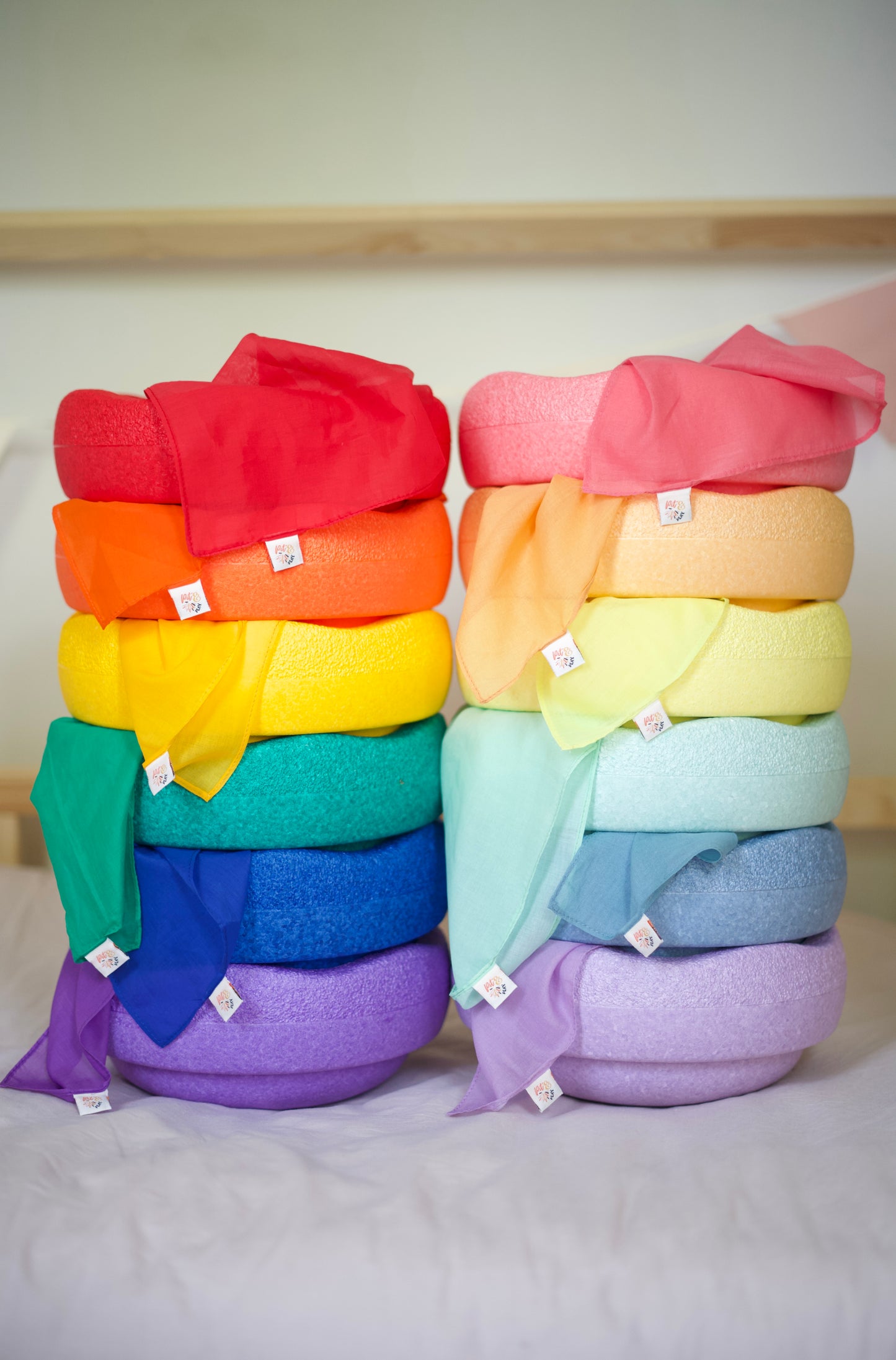 Speeldoek Stapelstein Regenboog pastel
