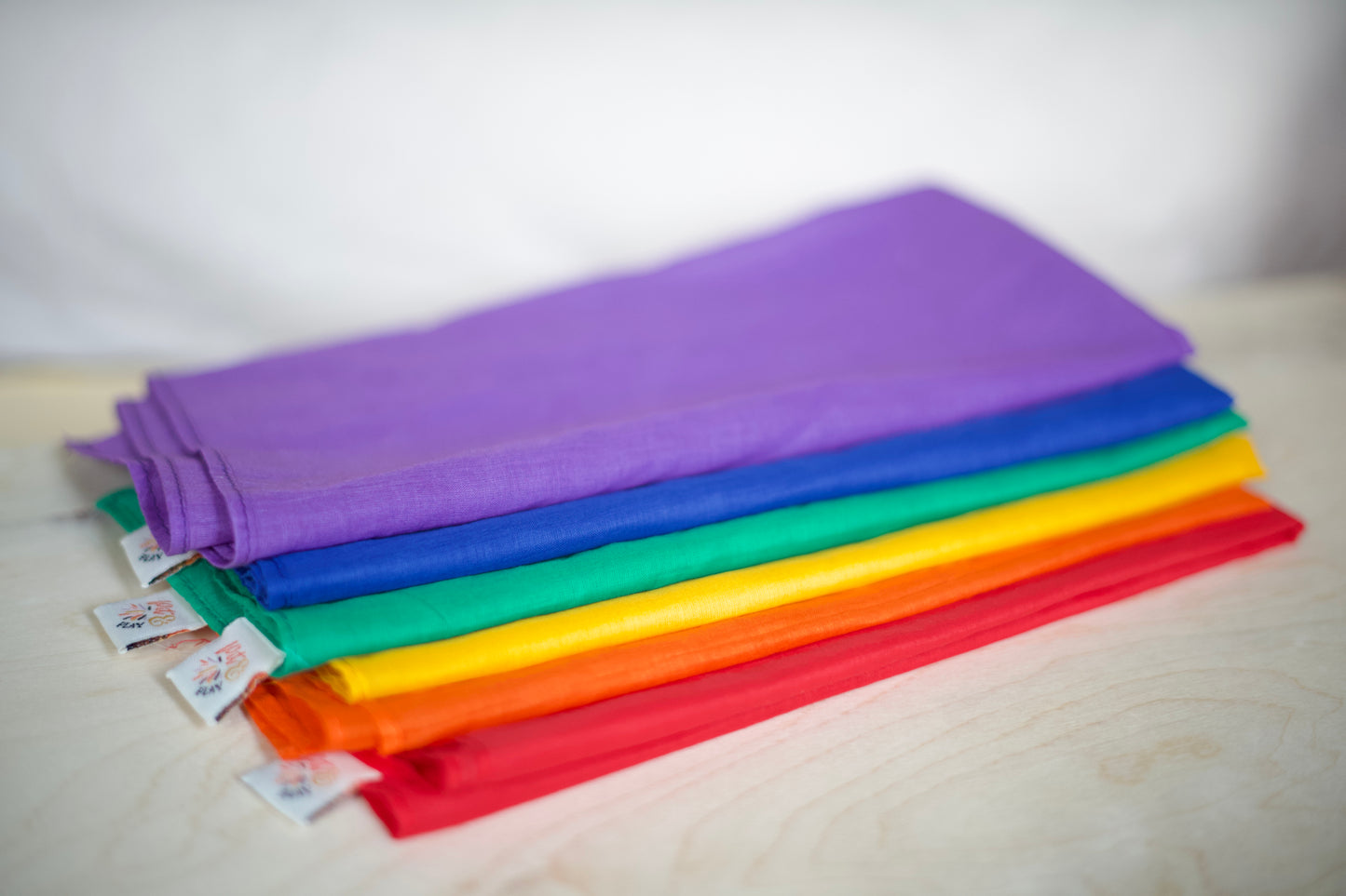 Speeldoeken regenboog set - Large - 6 stuks - Pit and play