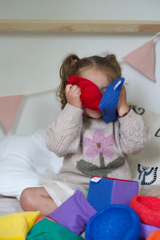 Sensorische Pittenzakjes in Regenboog kleuren. B2B - Pit and play