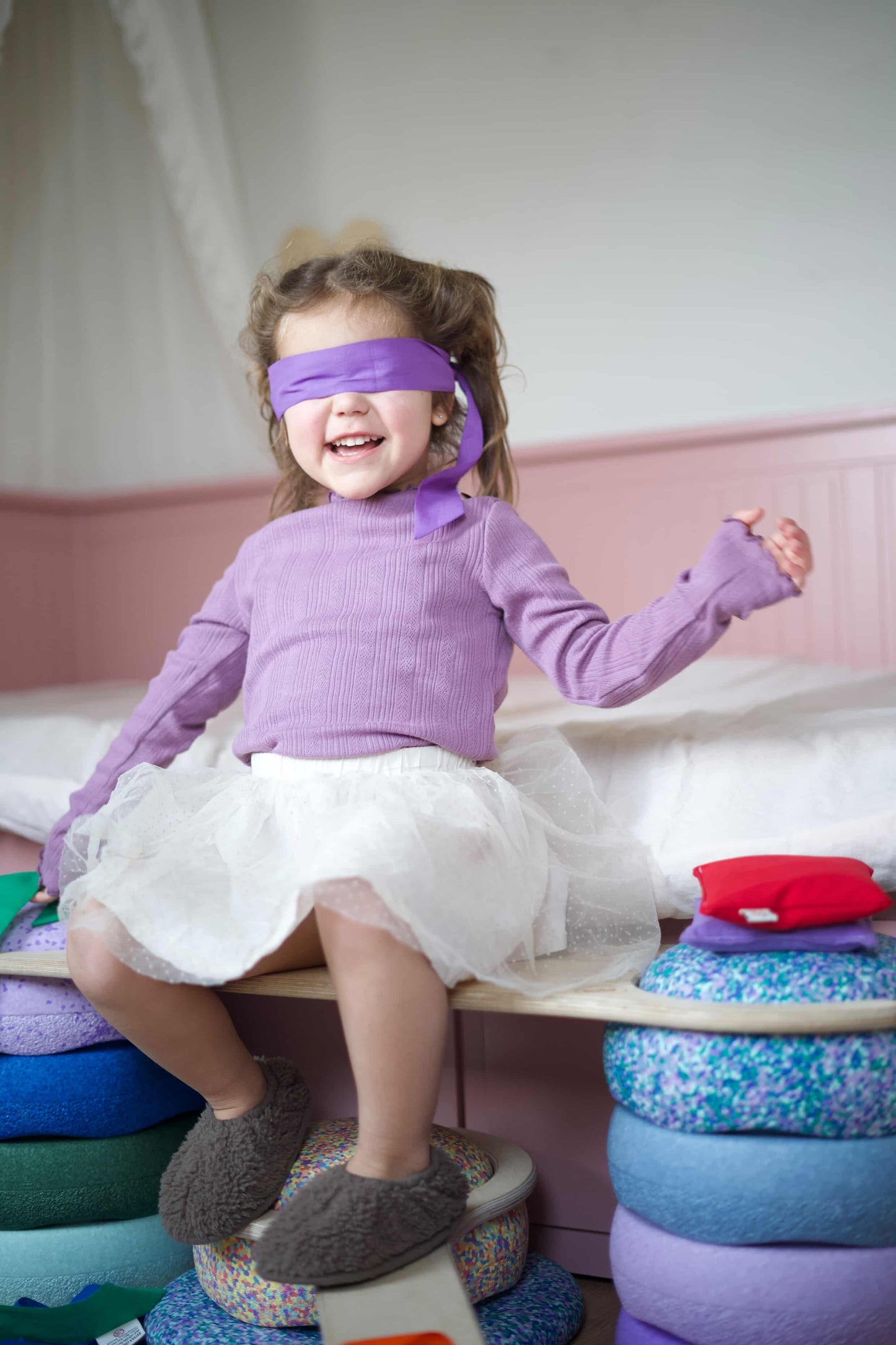 Back in stock soon: Cotton rainbow colored play ribbons, 6 pieces