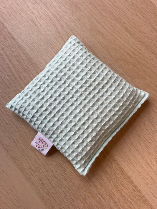 Wafelstof katoen pittenzakje mint kleur