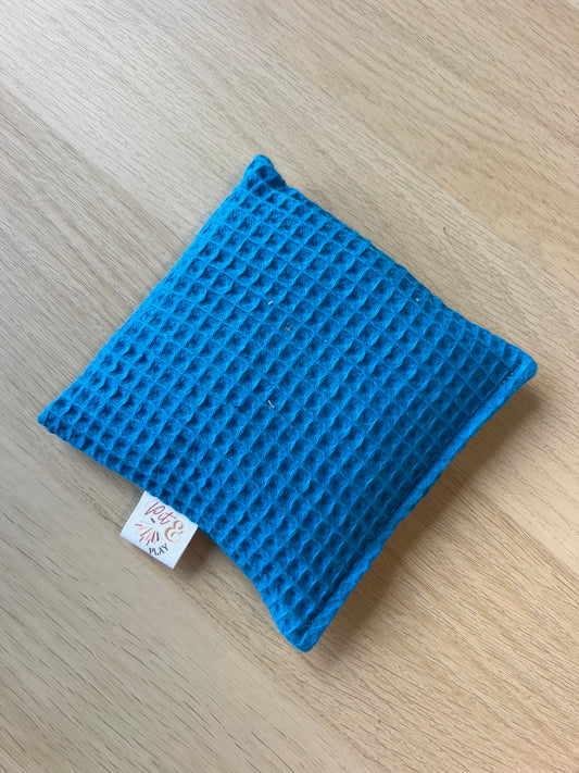 Wafelstof katoen pittenzakje blauw