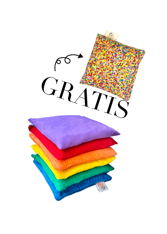 Regenboog pittenzakjes Stapelstein