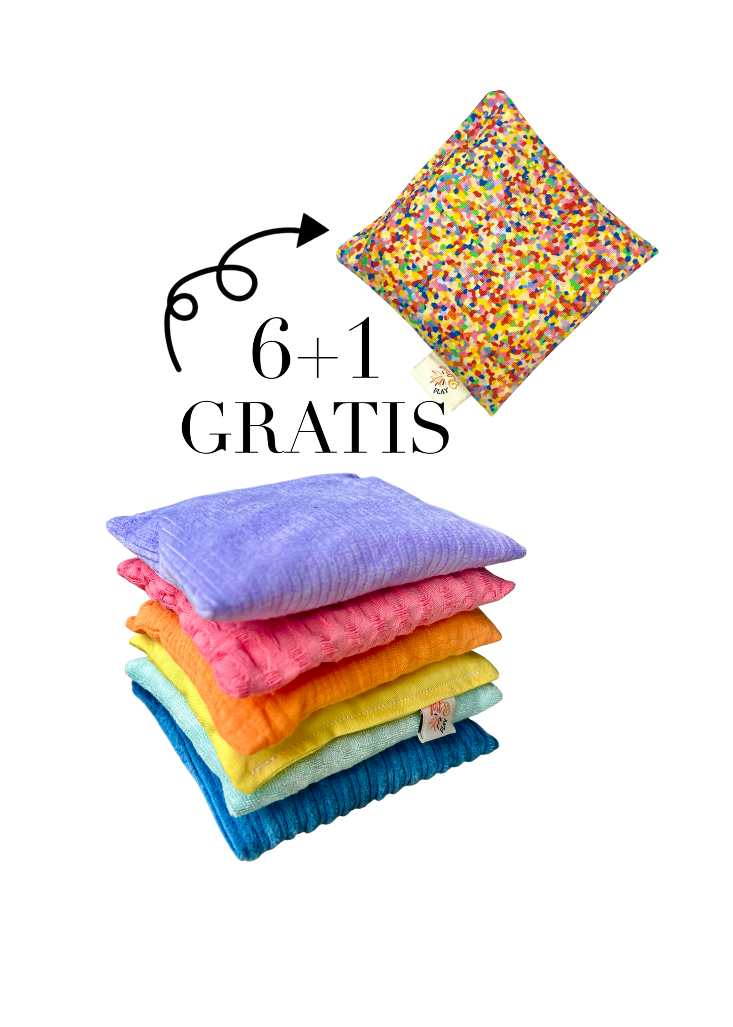 Pastel sensorische pittenzakjes Stapelstein