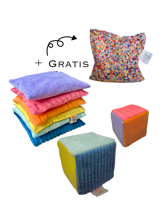 Pastel pittenzakjes + dobbelsteen + gratis super confetti pittenzakje pakket