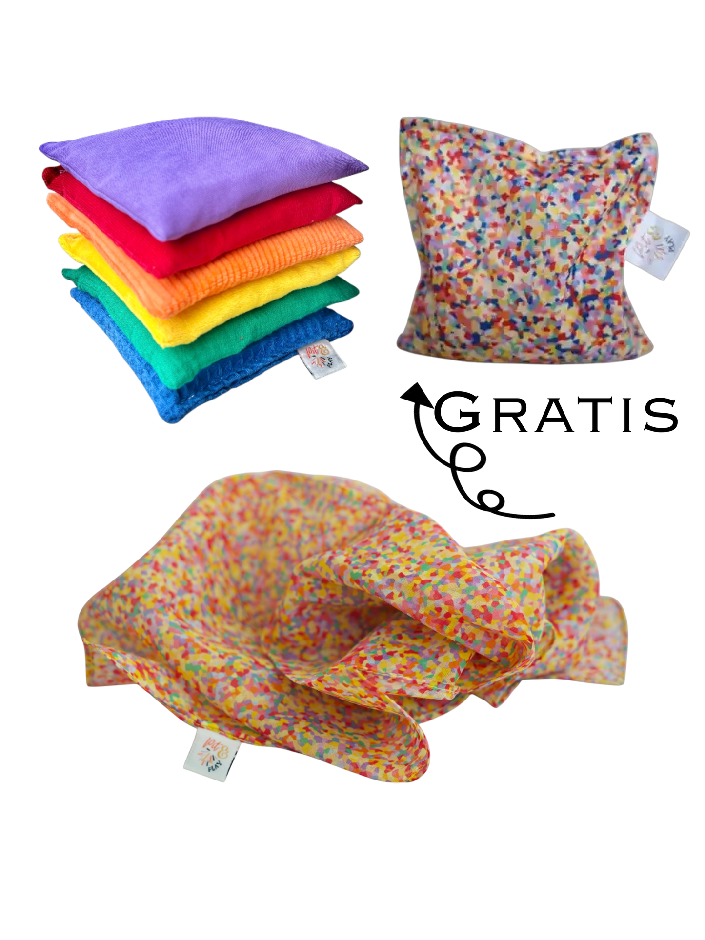 Regenboog speelgoed cadeau pakket met GRATIS super confetti pittenzakje
