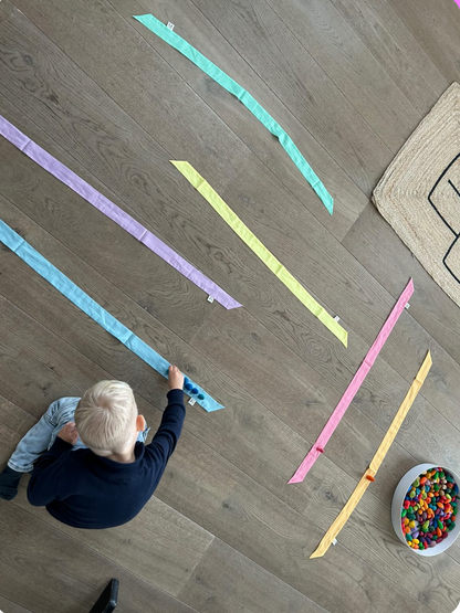 Cotton play ribbons, pastel colors, 6 pieces