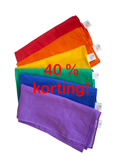 Speeldoeken regenboog set - Large - 6 stuks