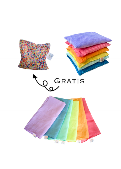 Pastel speelgoed cadeau pakket met GRATIS super confetti pittenzakje