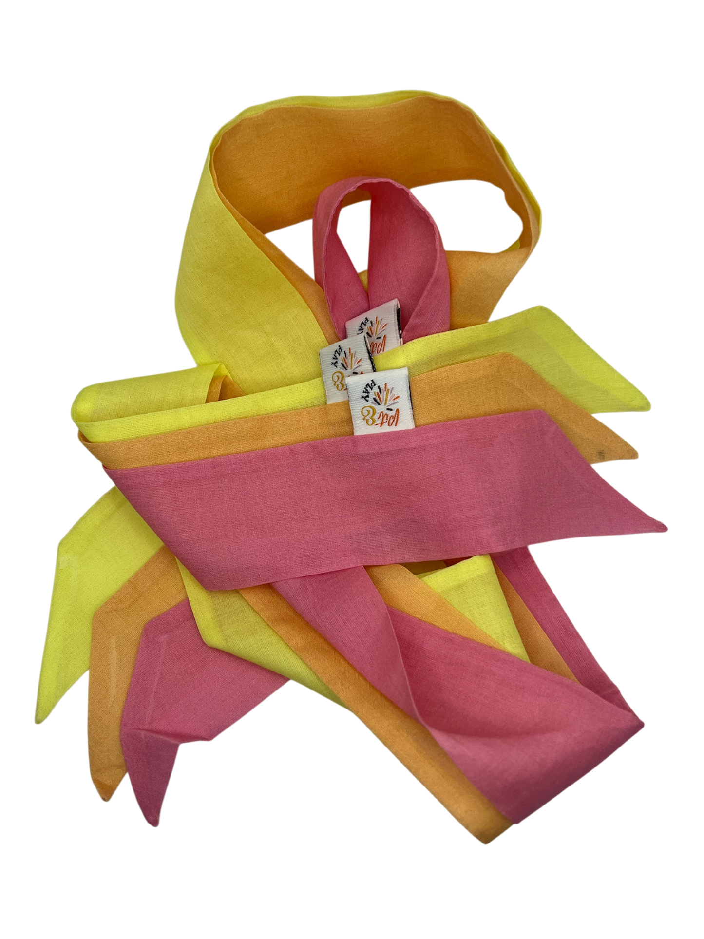 Speellinten katoen pastel - Roze, oranje, geel