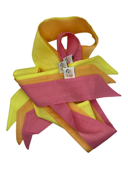 Speellinten katoen pastel - Roze, oranje, geel