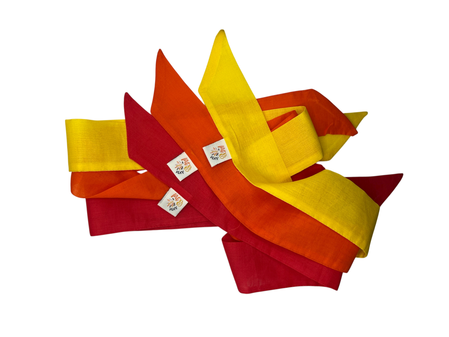 Speellinten katoen regenboog - Rood, oranje, geel