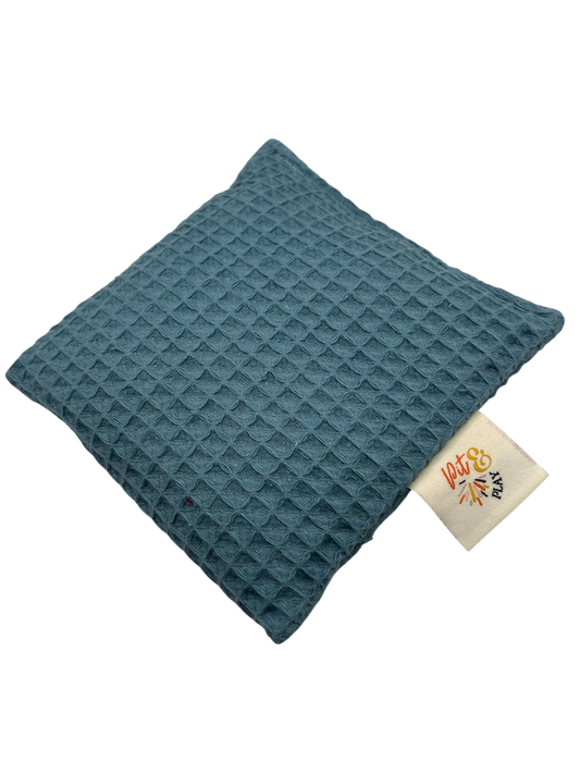 Oud blauw wafel katoen pittenzakje speelgoed