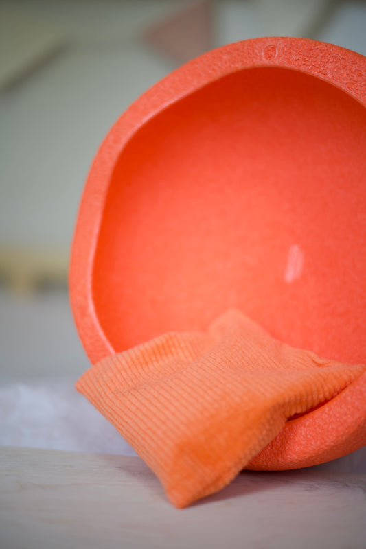 Oranje pittenzakje Stapelstein speelgoed