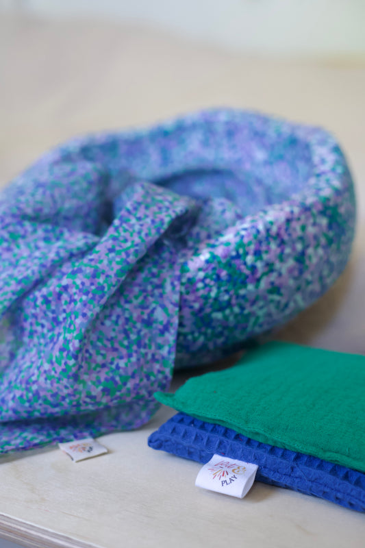 Speeldoek Super cool confetti - Large 75x75cm - Playcotton - Pit and play