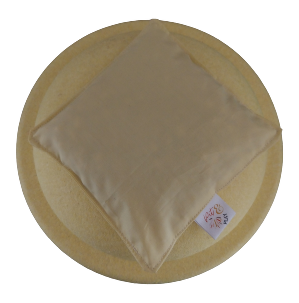 Pastel geel pittenzakje Stapelstein speelgoed