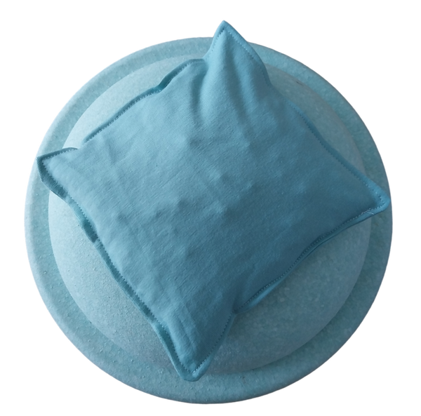 Mint blauw pittenzakje Stapelstein speelgoed