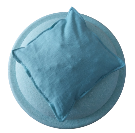 Mint blauw pittenzakje Stapelstein speelgoed