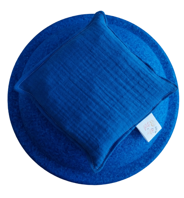 Blauw pittenzakje classic regenboog Stapelstein