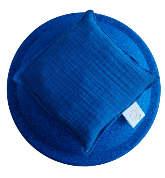 Blauw pittenzakje classic regenboog Stapelstein